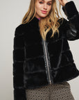 W4-AZA Short Faux Fur Jacket Black