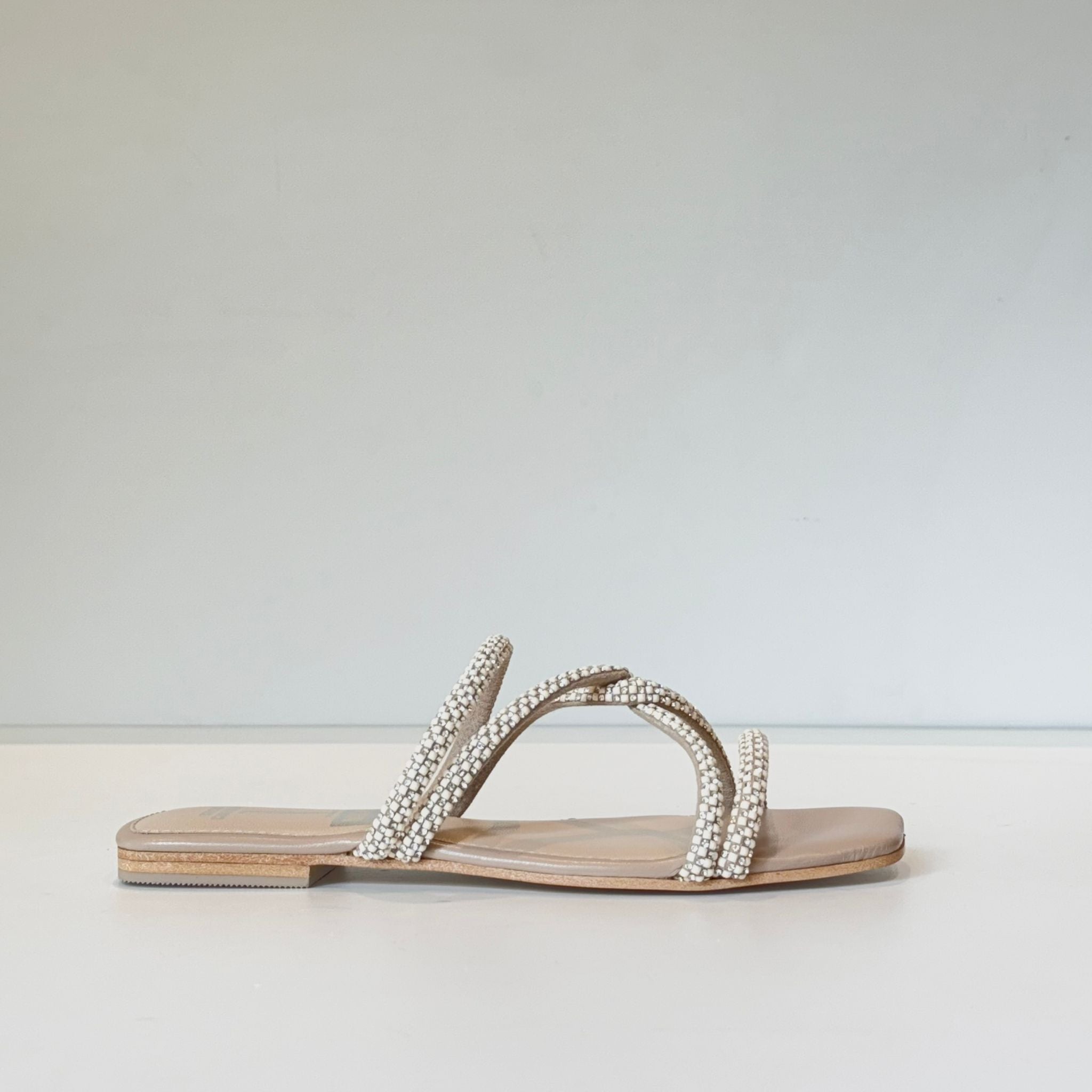 S5-8287 Ciabattina Nodo Strass Beige