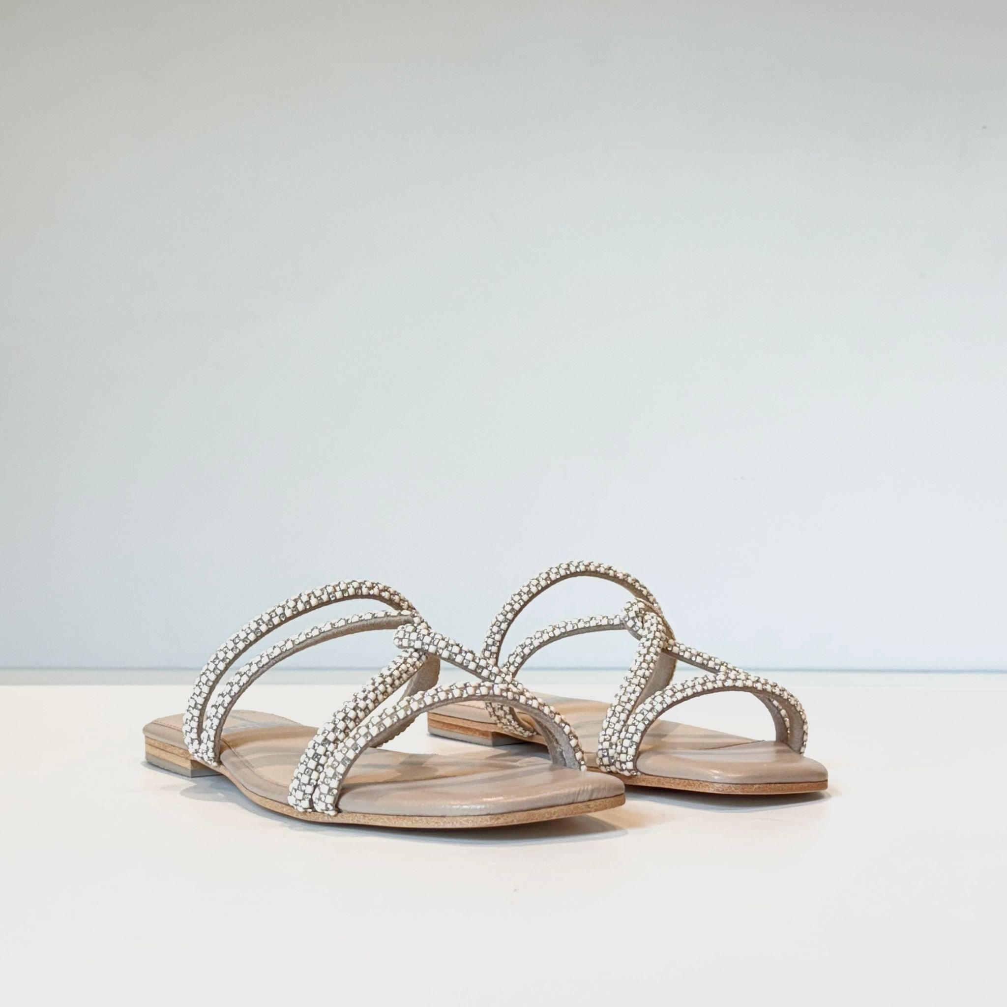 S5-8287 Ciabattina Nodo Strass Beige