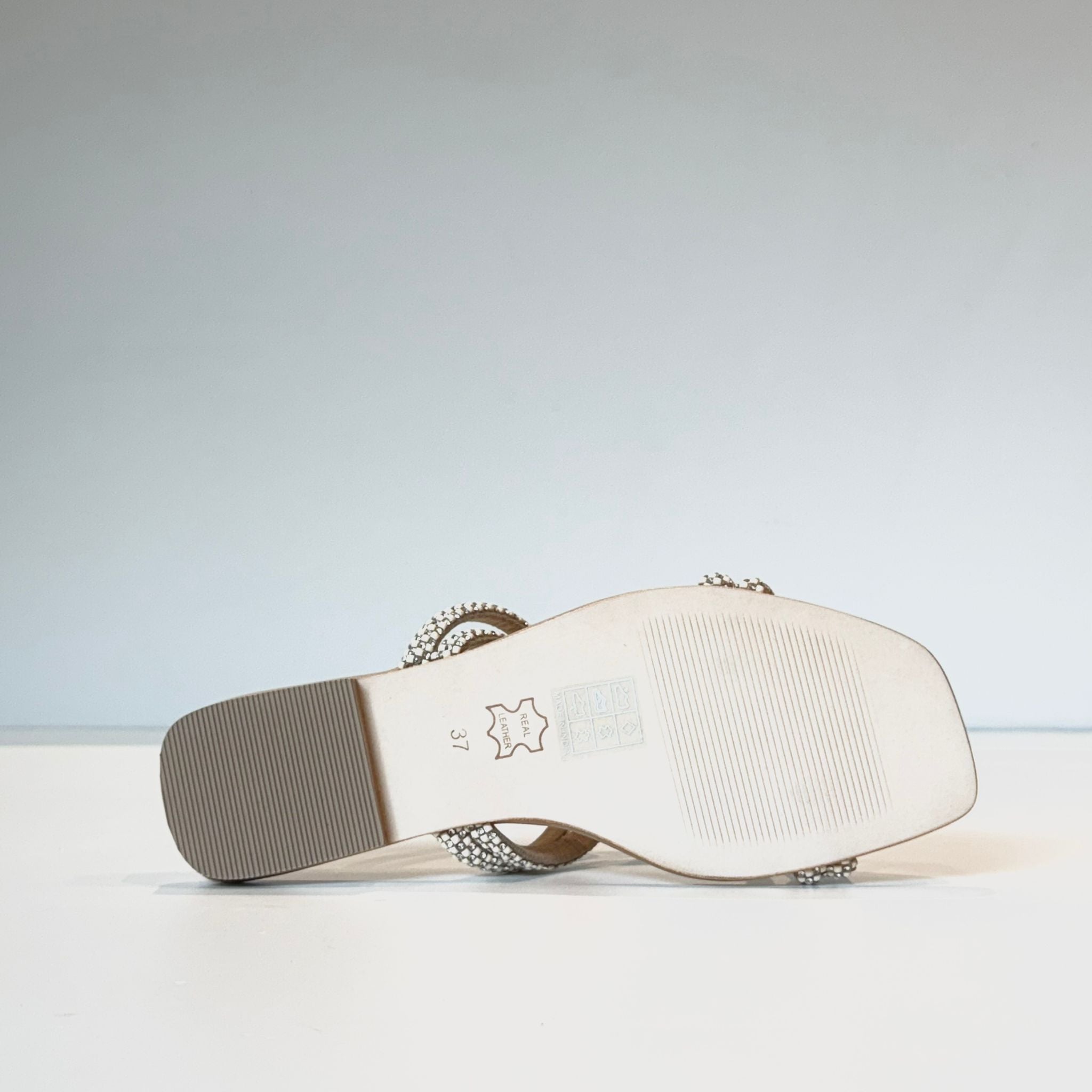 S5-8287 Ciabattina Nodo Strass Beige