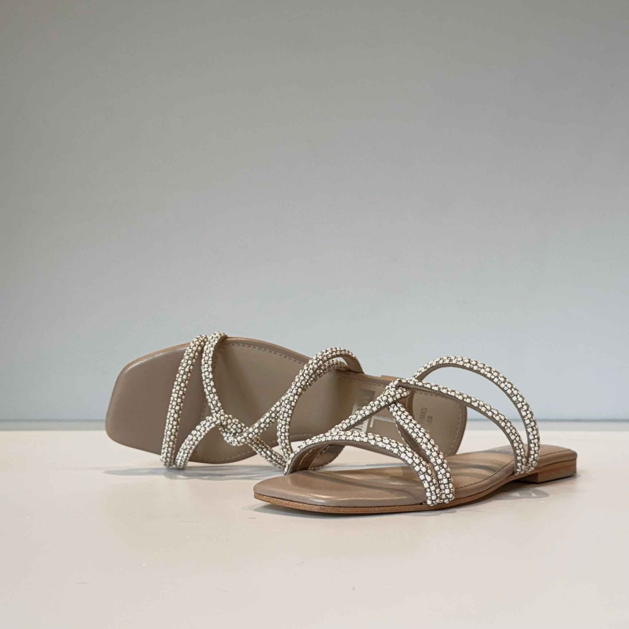 S5-8287 Ciabattina Nodo Strass Beige