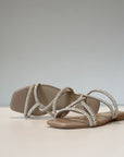 S5-8287 Ciabattina Nodo Strass Beige