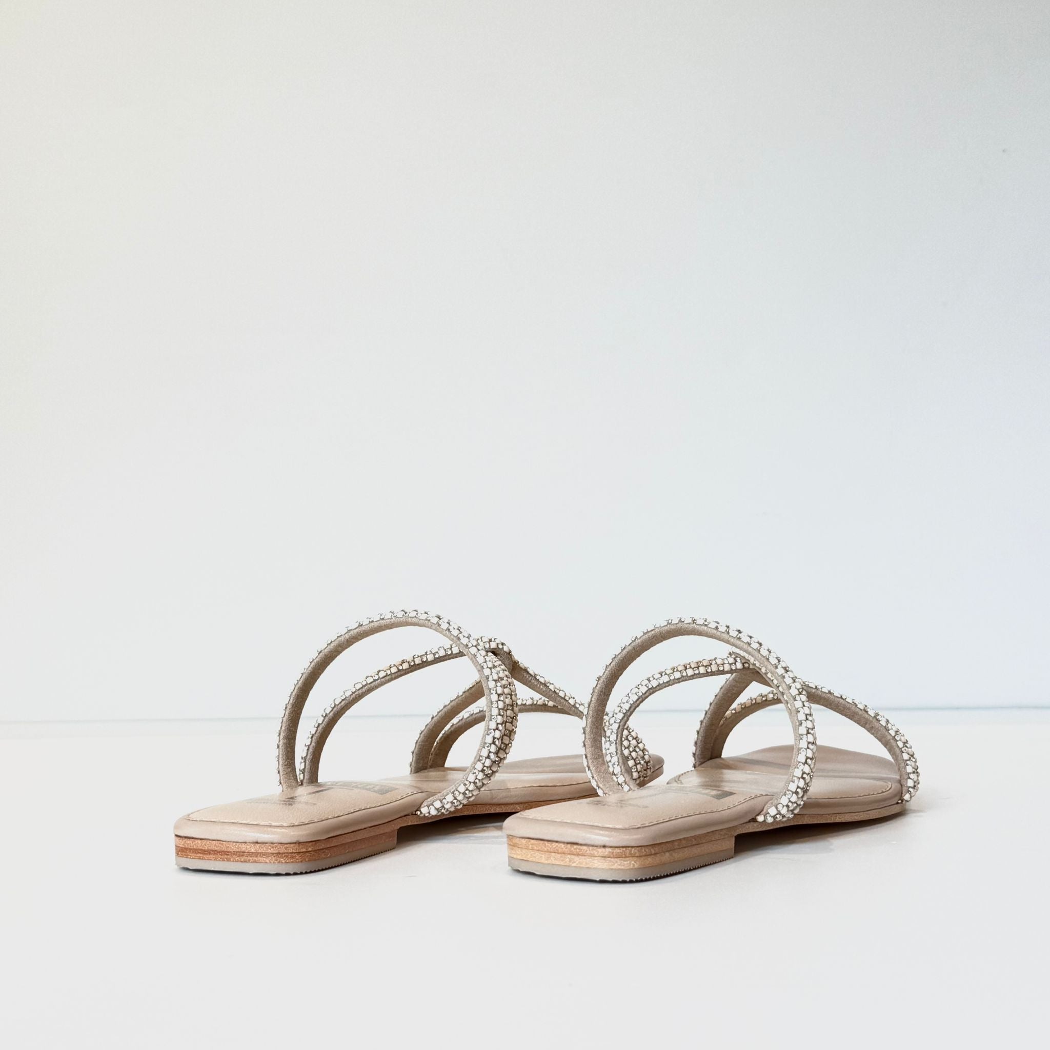 S5-8287 Ciabattina Nodo Strass Beige