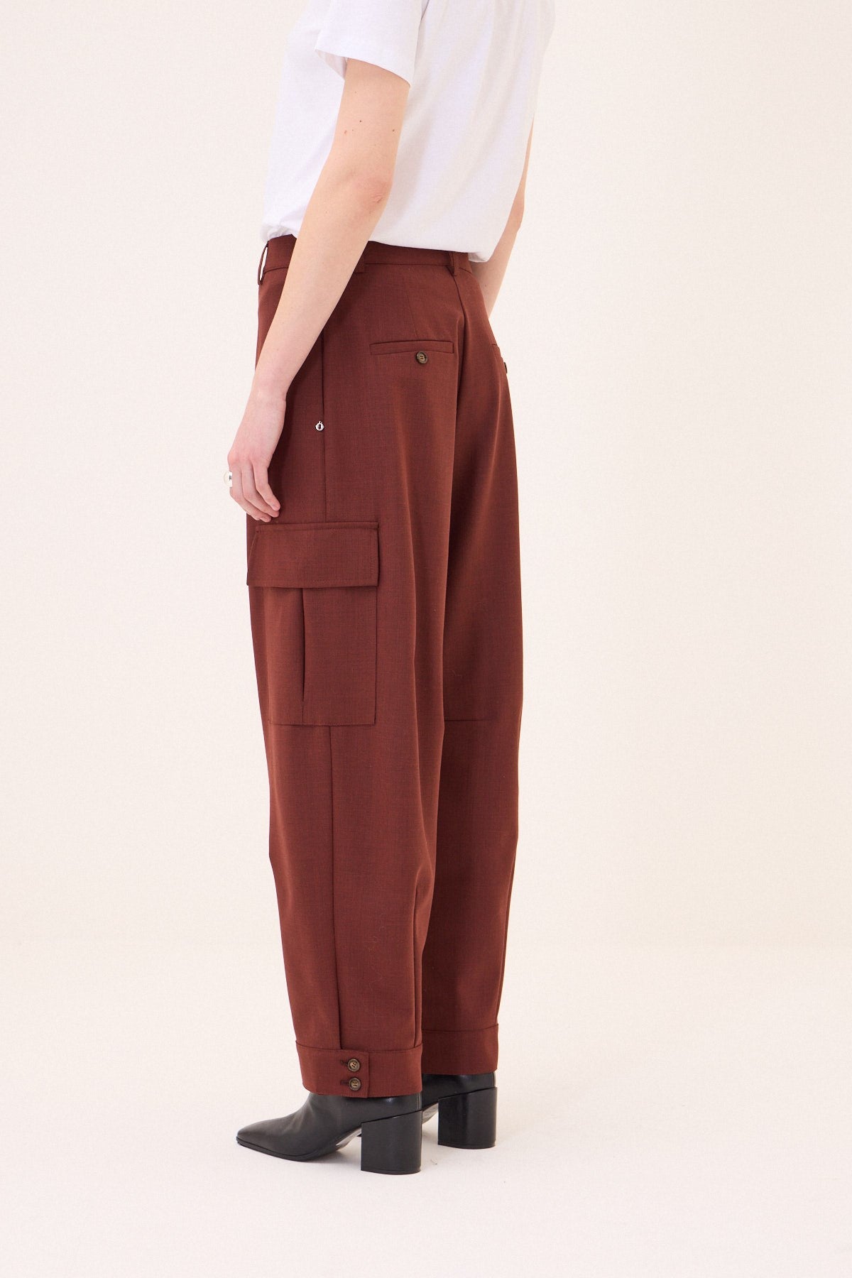 W6-DP0115 Pantalone Cargo Cuoio