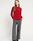 W5-DC5113 Camicia Fluida Con Apertura Sulla Schiena Cherry