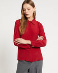 W5-DC5113 Camicia Fluida Con Apertura Sulla Schiena Cherry