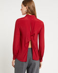 W5-DC5113 Camicia Fluida Con Apertura Sulla Schiena Cherry