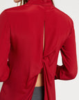 W5-DC5113 Camicia Fluida Con Apertura Sulla Schiena Cherry
