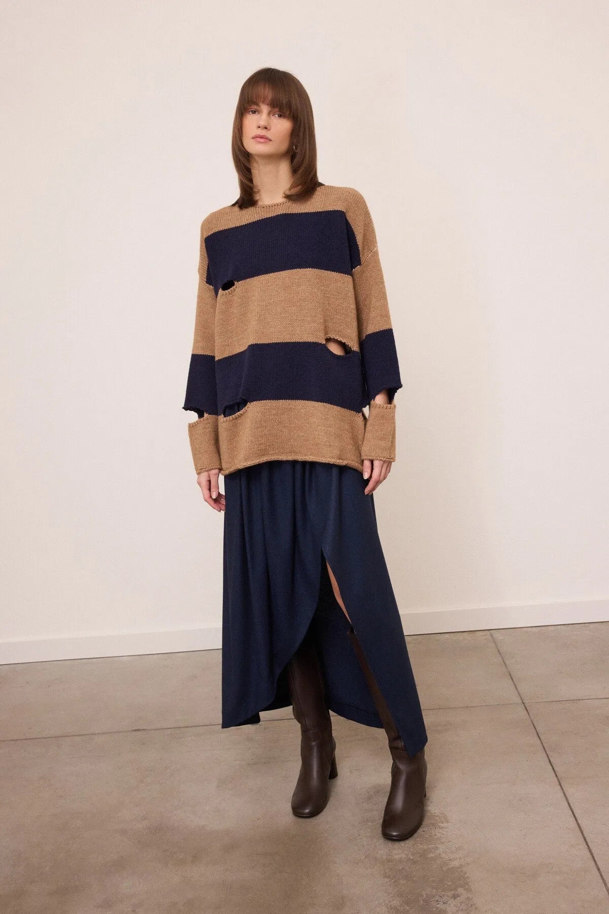 W6-DK9372 Maglione a Righe