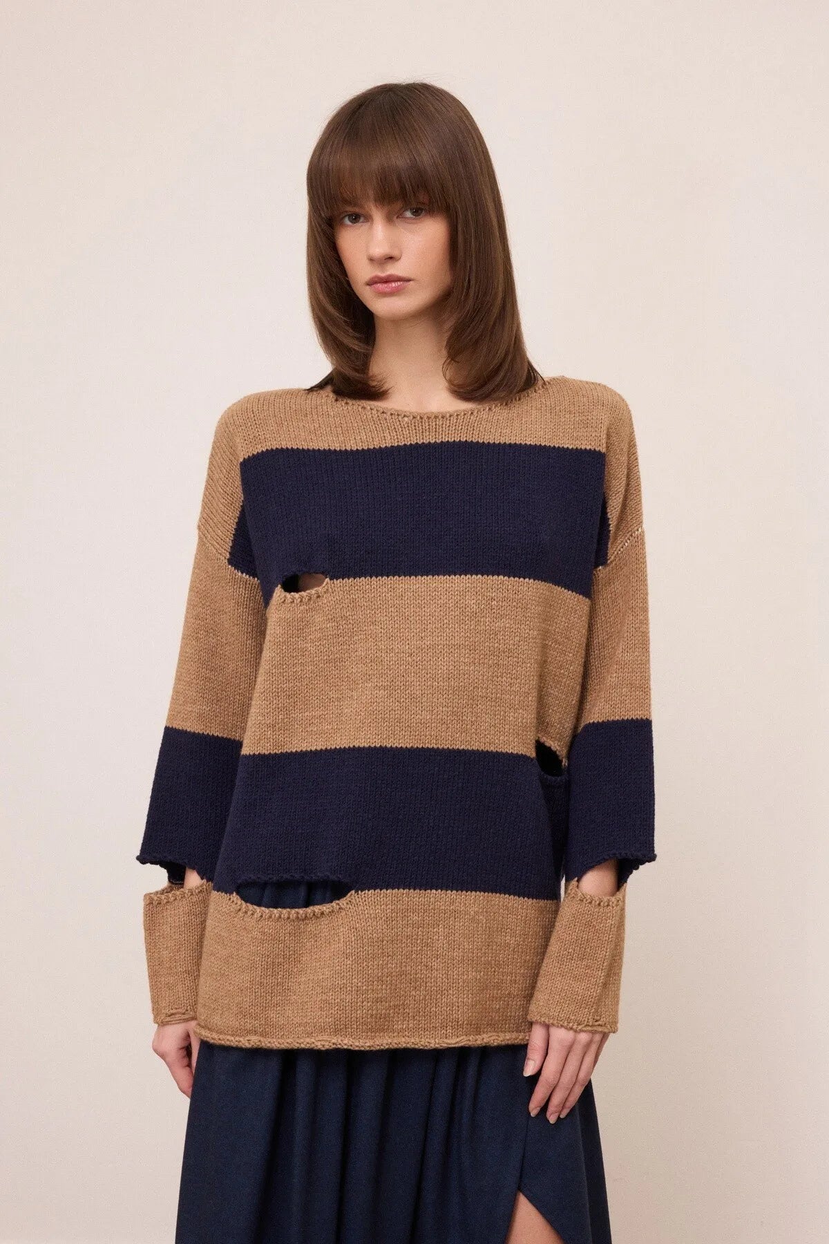 W6-DK9372 Maglione a Righe