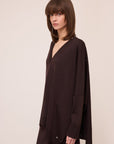 W6-DK9379 Maglia Scollo V Aubergine