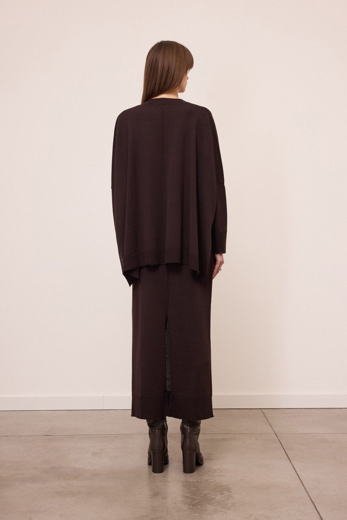 W6-DK9380 Gonna Longuette Aubergine