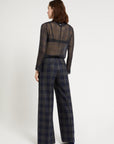 W5-DP9928 Pantalone Palazzo Patchwork Check