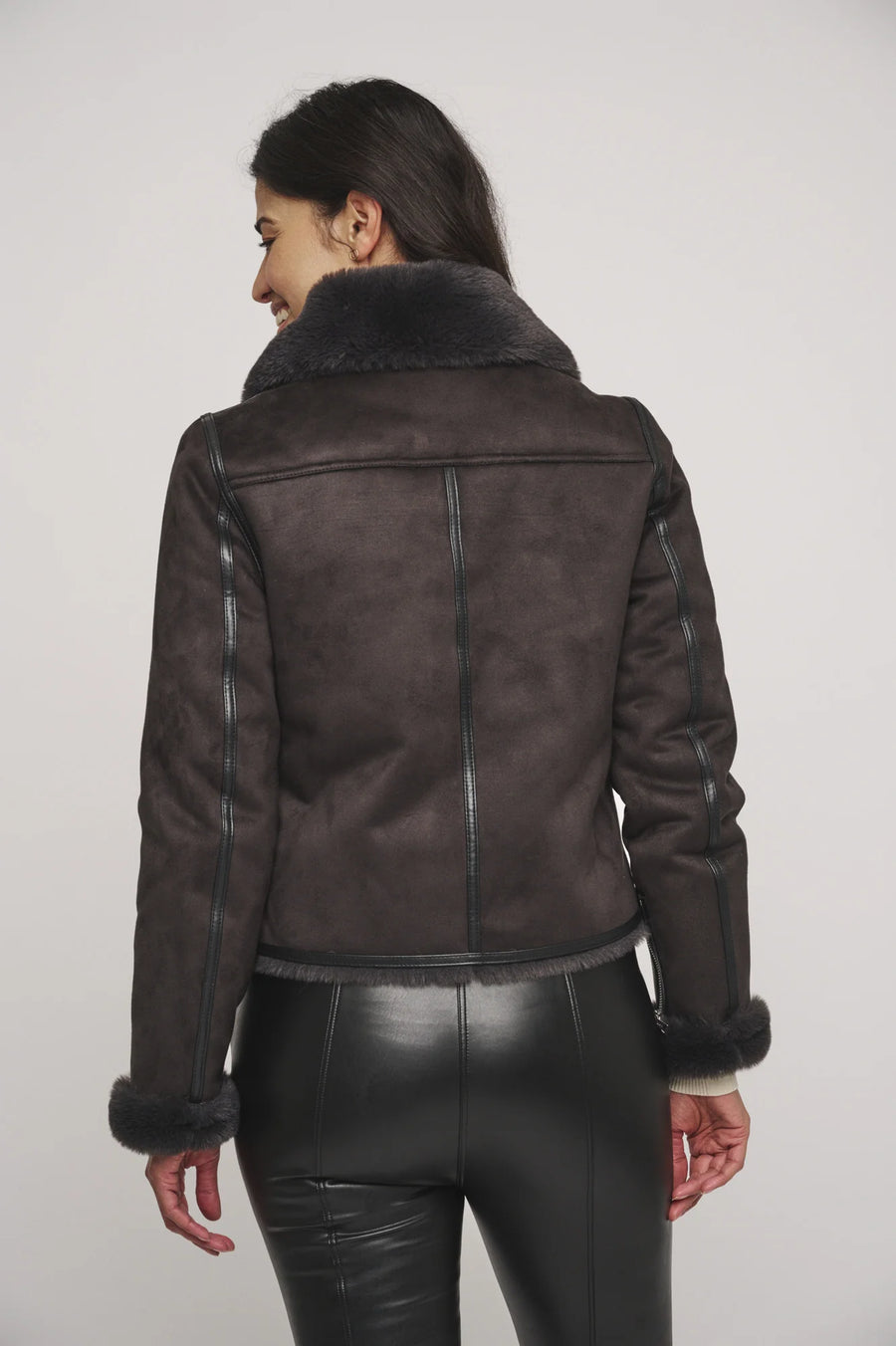 W4-BACIA Biker Jacket Fur Graphite