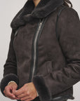 W4-BACIA Biker Jacket Fur Graphite