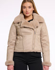 W5-BACIA Biker Jacket Fur OAT