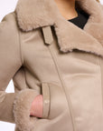 W5-BACIA Biker Jacket Fur OAT
