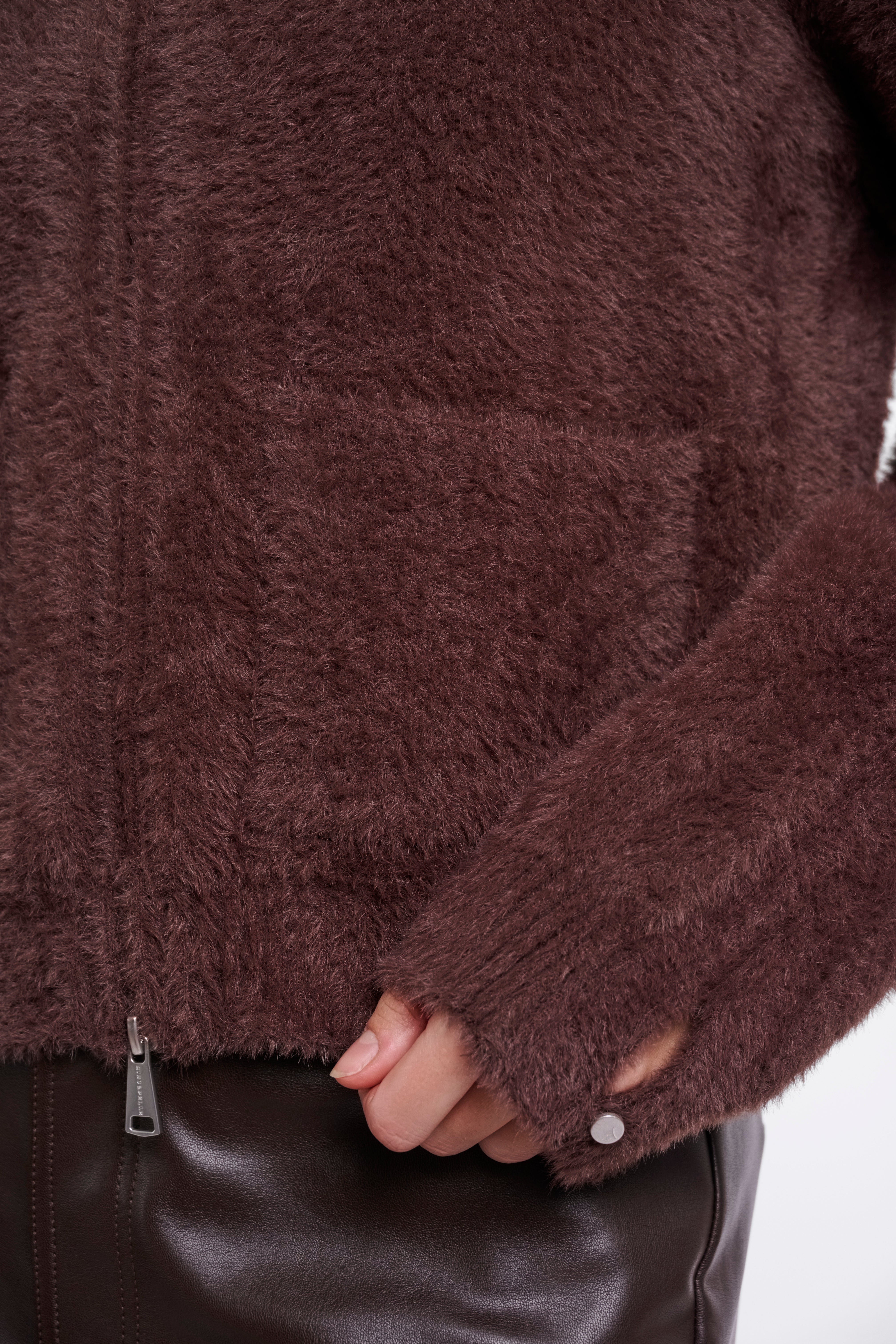 W6-BENTO Cardigan Corto Coffee Roast