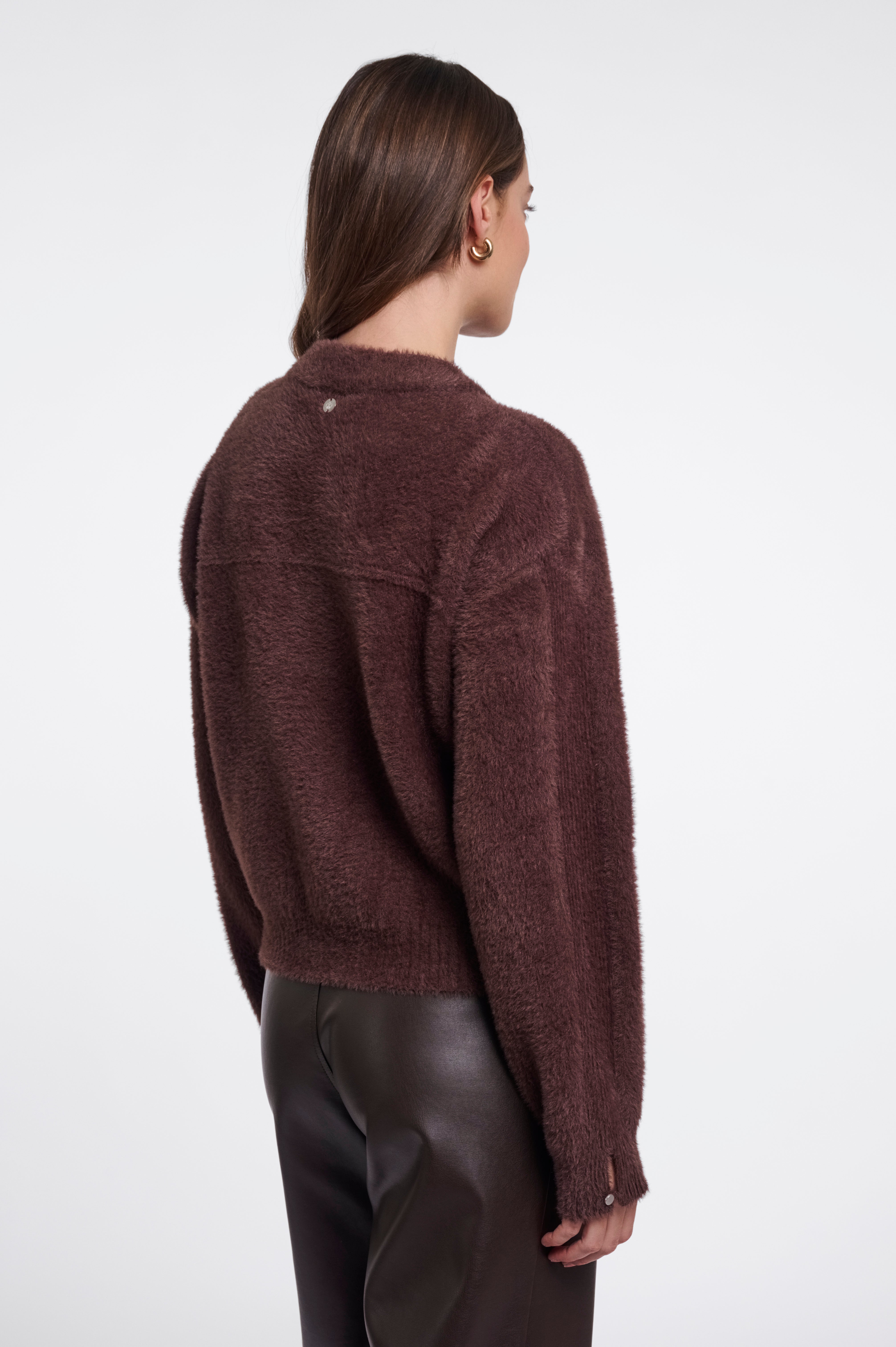 W6-BENTO Cardigan Corto Coffee Roast