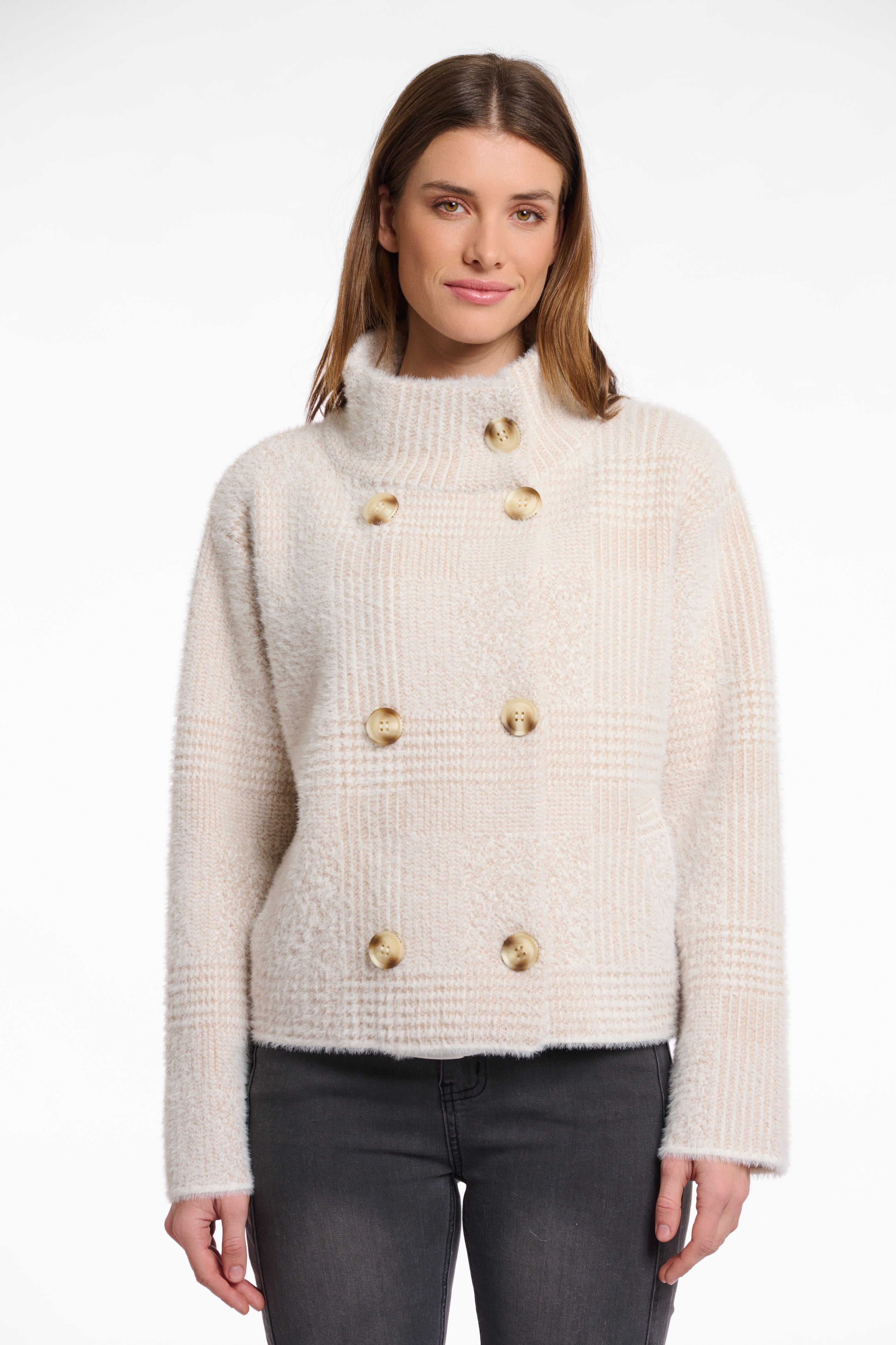 W5-BETH Jacket Short Stone Check