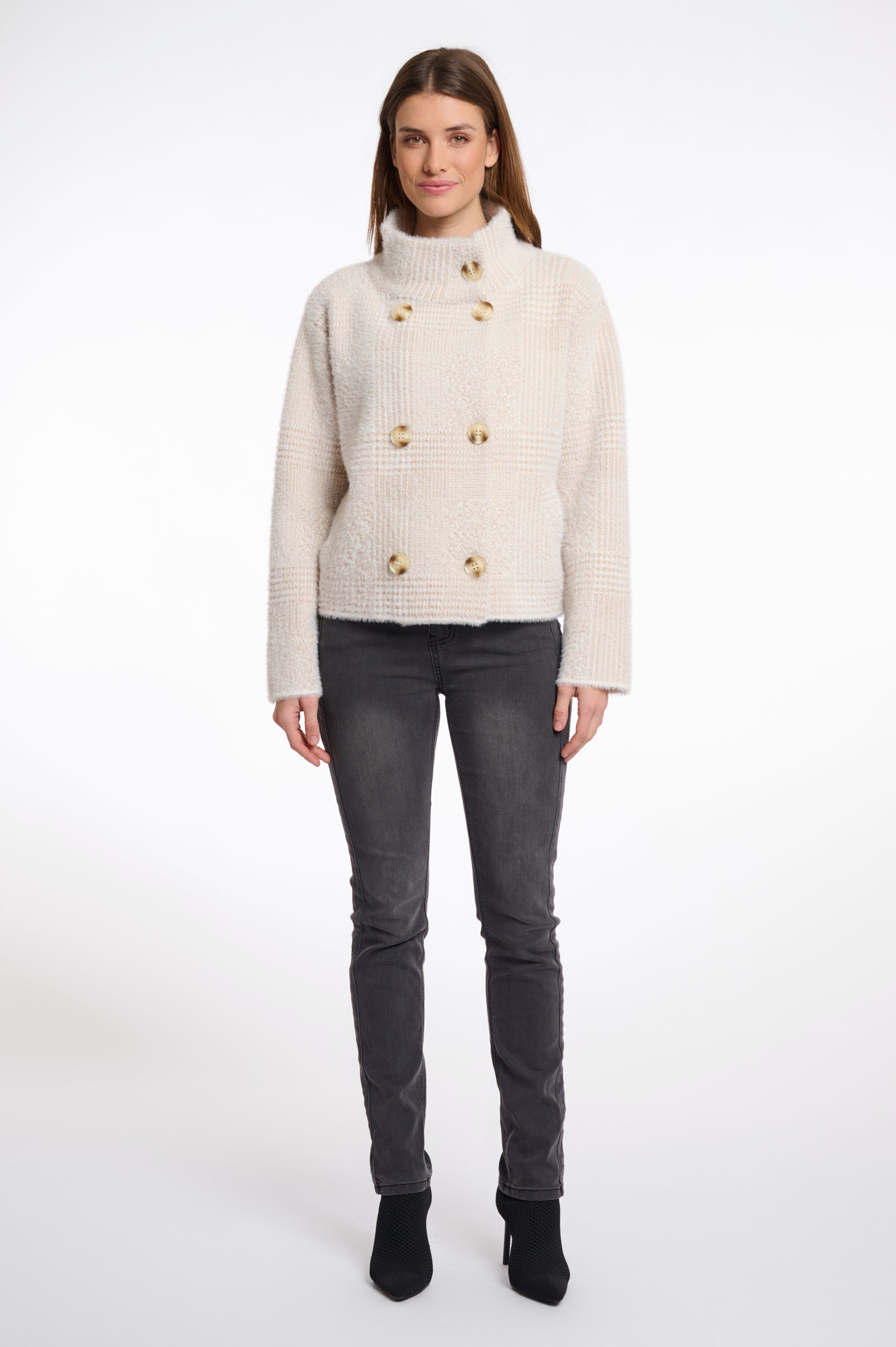 W5-BETH Jacket Short Stone Check