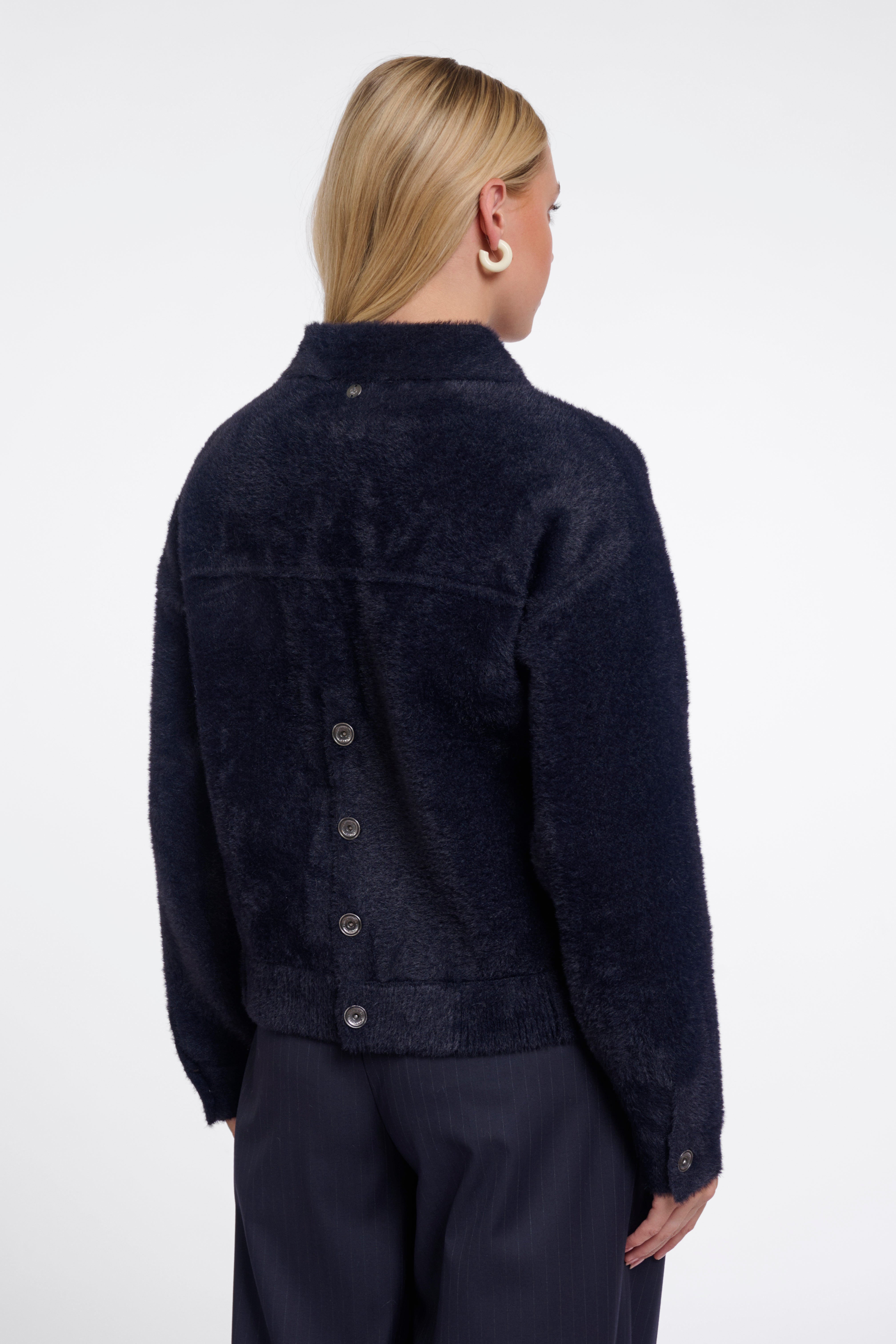 W6-BUBBLY Giacca Boxy Dark Navy