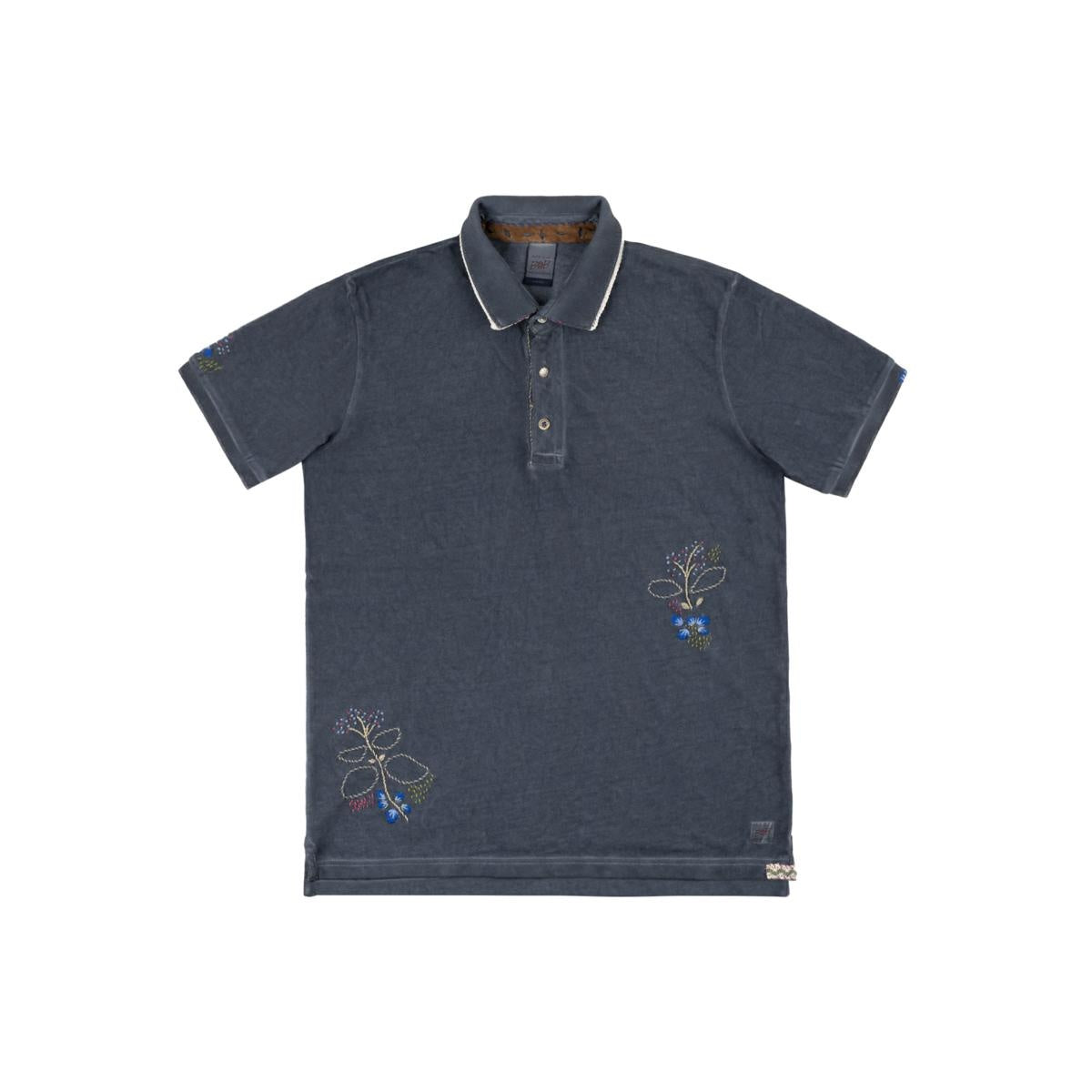S5-RICKY484 Polo Ricamata Blu Man