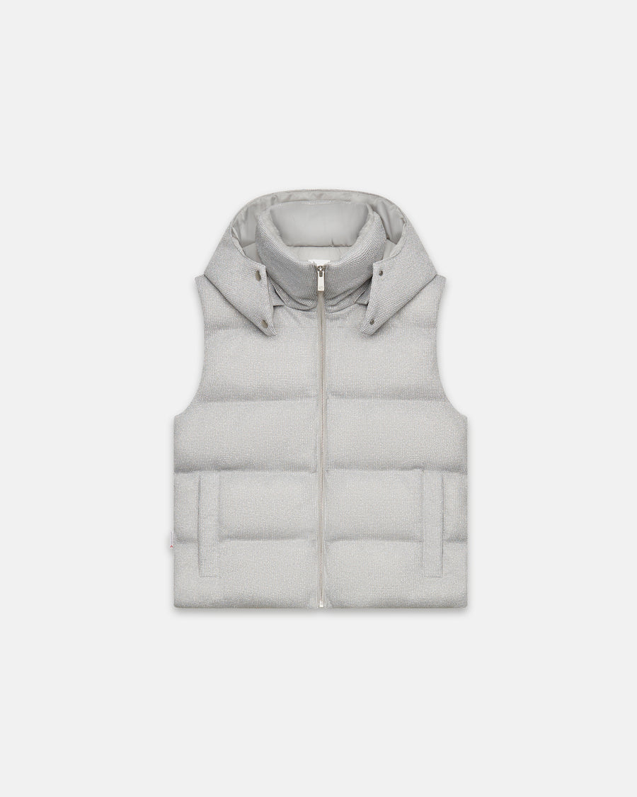 DW5-CADENCE Gilet Piumino Corto Tricotech Lurex Ice Woman