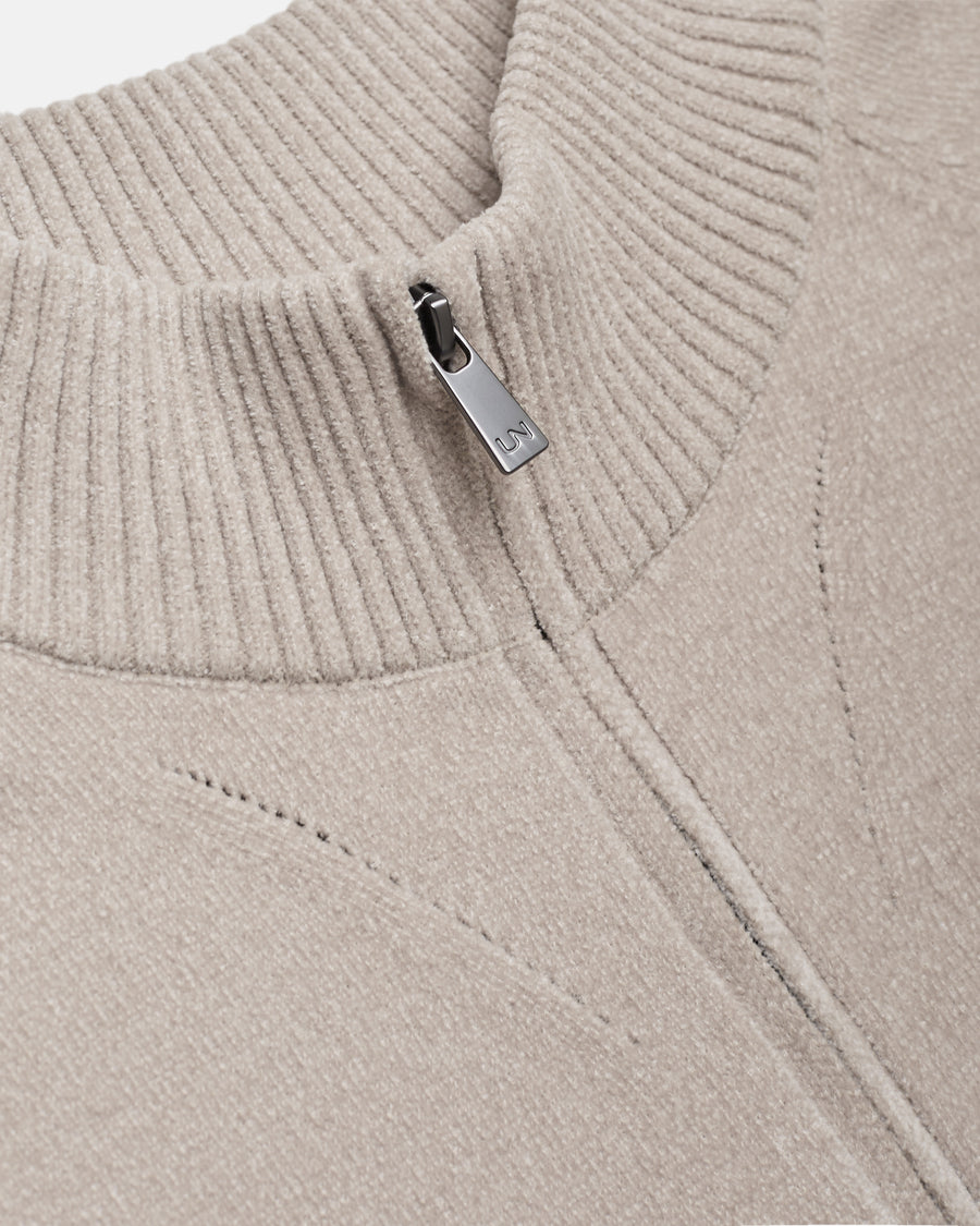 UW5-CHIMBO CHENILLE Maglia FullZip Stone Man