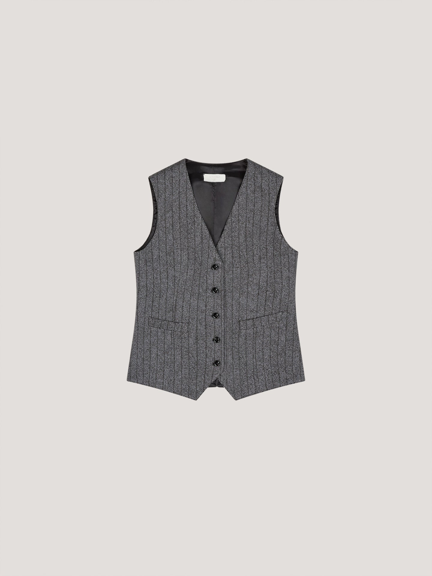WD4-FD3268 Gilet Striped Denim Gray