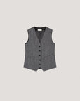 WD4-3268 Gilet Striped Denim Grigio