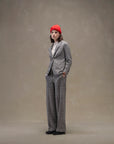 WD5-FD3694 Pantalone Masculine Prince Of Wales Nero Woman