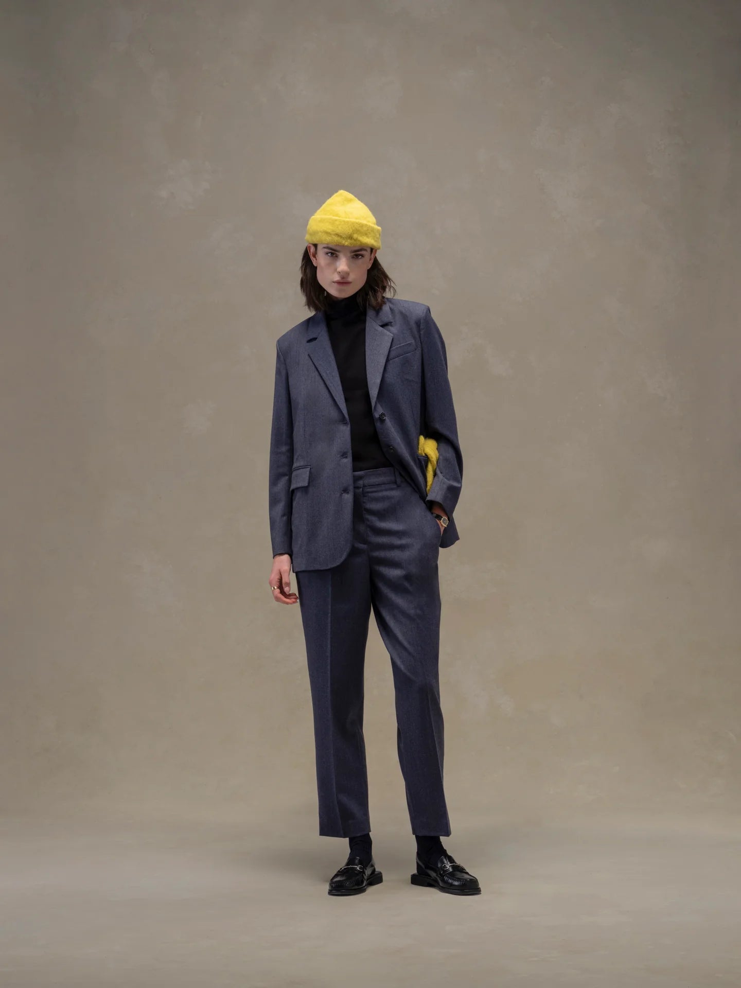 WD5-FD3771 Pantalone Carrot Flannel Bistretch Denim Melange Woman