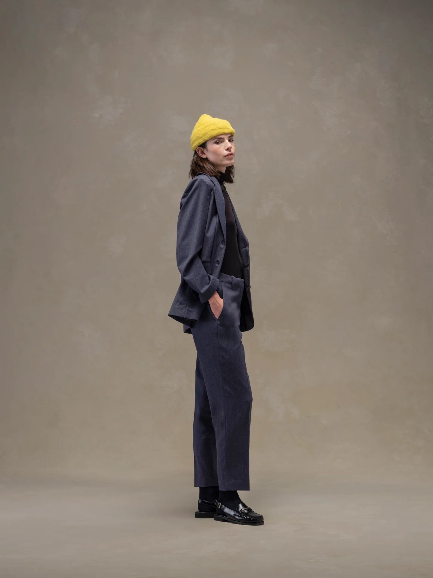 WD5-FD3771 Pantalone Carrot Flannel Bistretch Denim Melange Woman