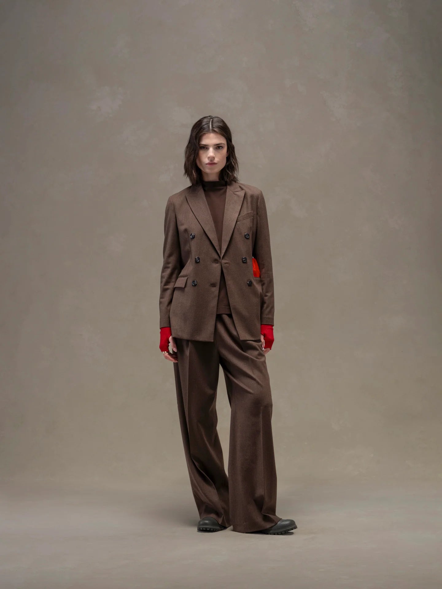 WD5-FD3772 Giacca Doppiopetto Flannel Bistretch Corteccia Melange Woman