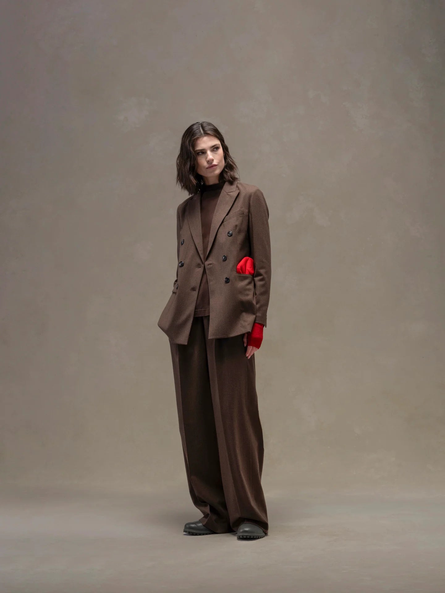 WD5-FD3772 Giacca Doppiopetto Flannel Bistretch Corteccia Melange Woman