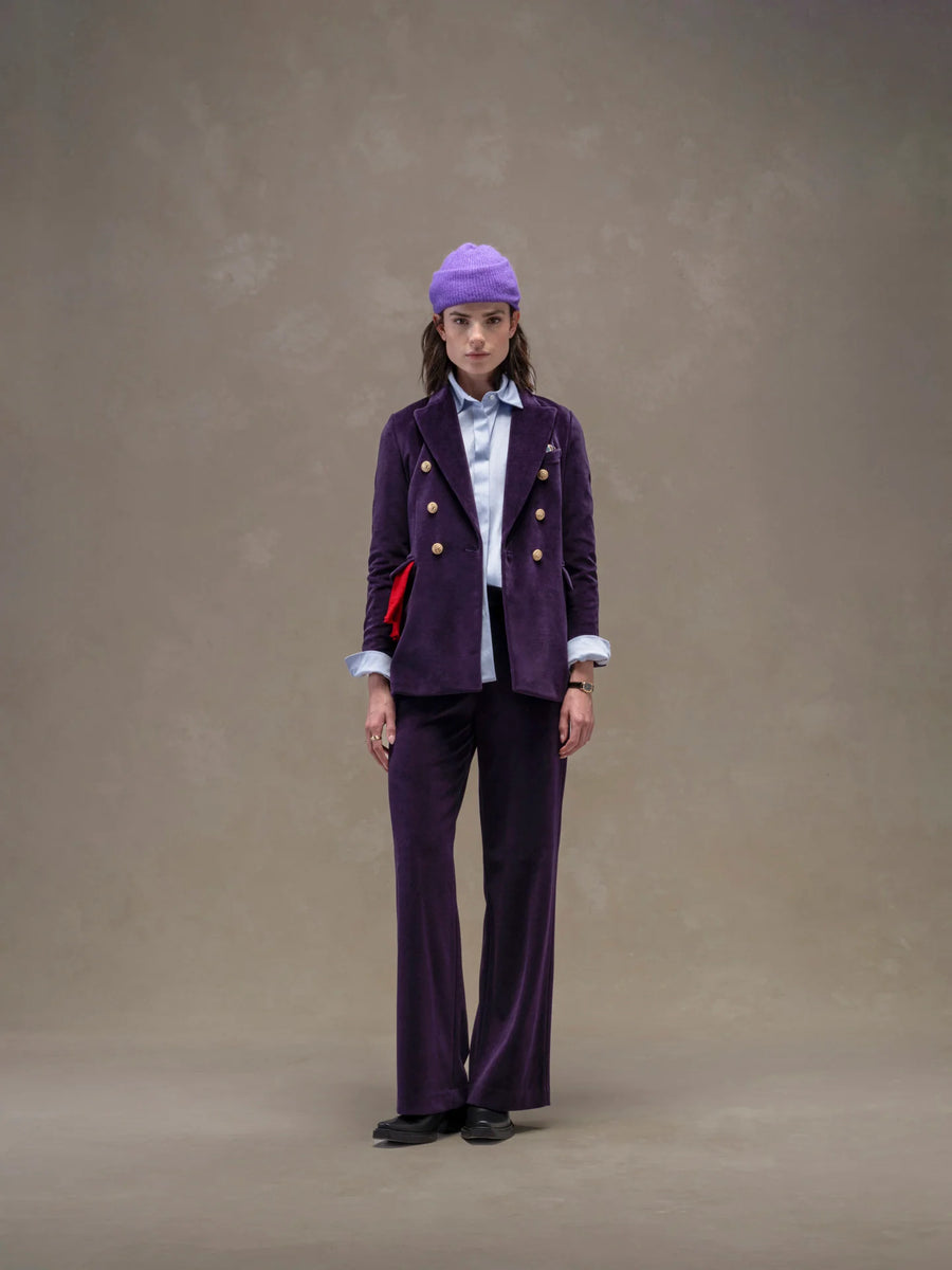 WD5-FD3623 Giacca Doppiopetto Velour Blu/Viola Woman