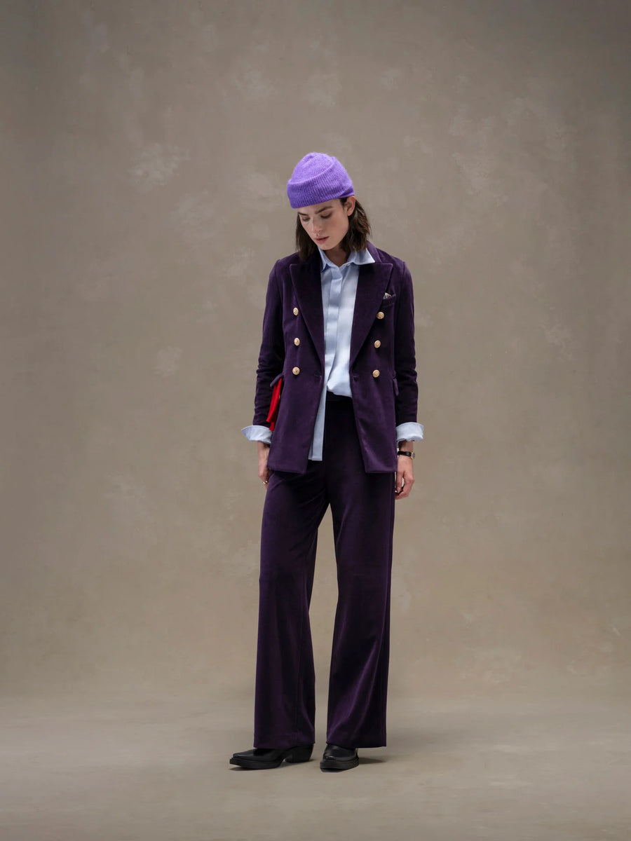 WD5-FD3623 Giacca Doppiopetto Velour Blu/Viola Woman