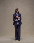 WD5-FD3777 Giacca Doppiopetto Gessato Navy Woman