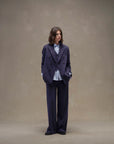 WD5-FD3778 Pantalone Gessato Navy Woman