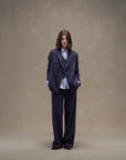WD5-FD3778 Pantalone Gessato Navy Woman
