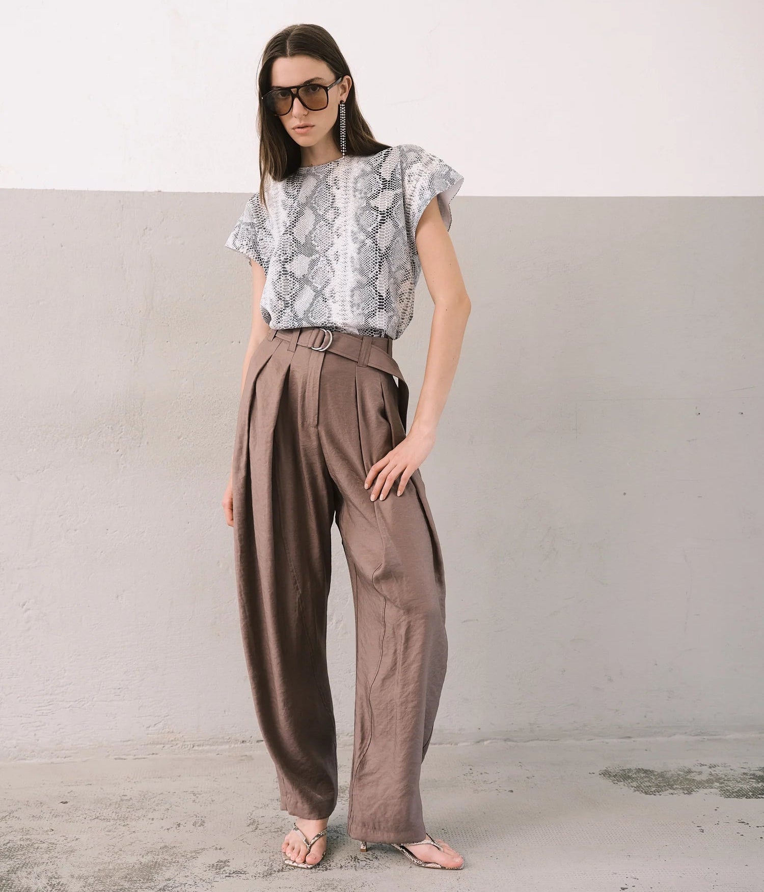 S6-P66 MOSCA Pantalone Largo Moka