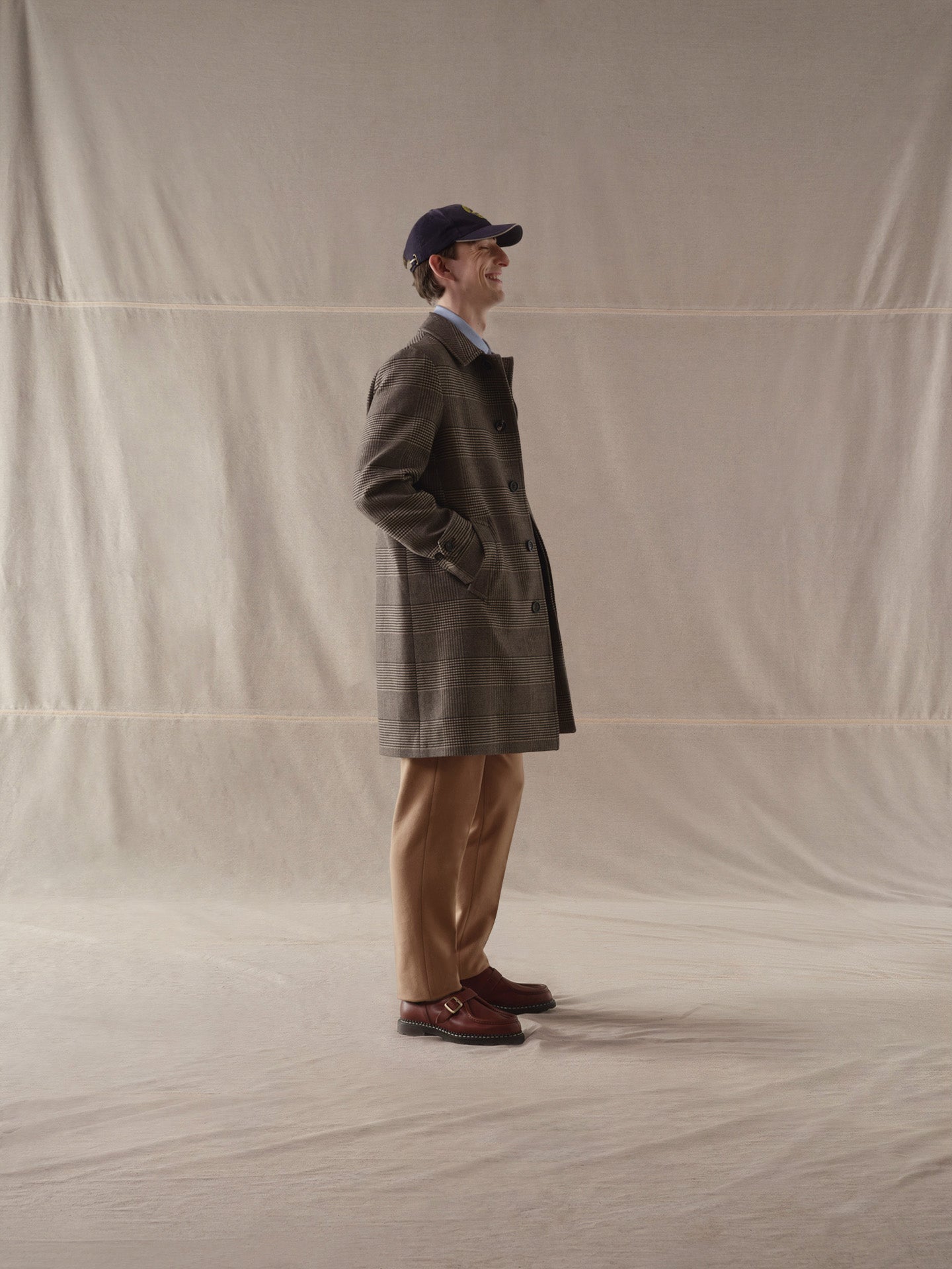 WU4-4549 Cappotto Over Check Felpa Moro Man