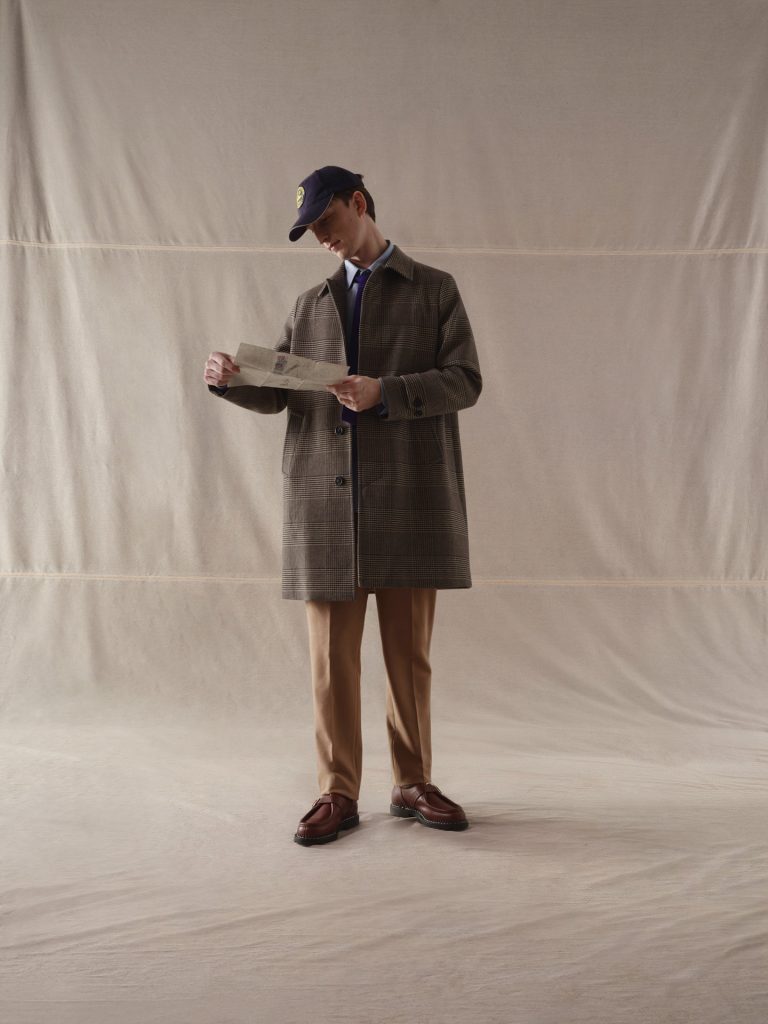 WU4-4549 Cappotto Over Check Felpa Moro Man