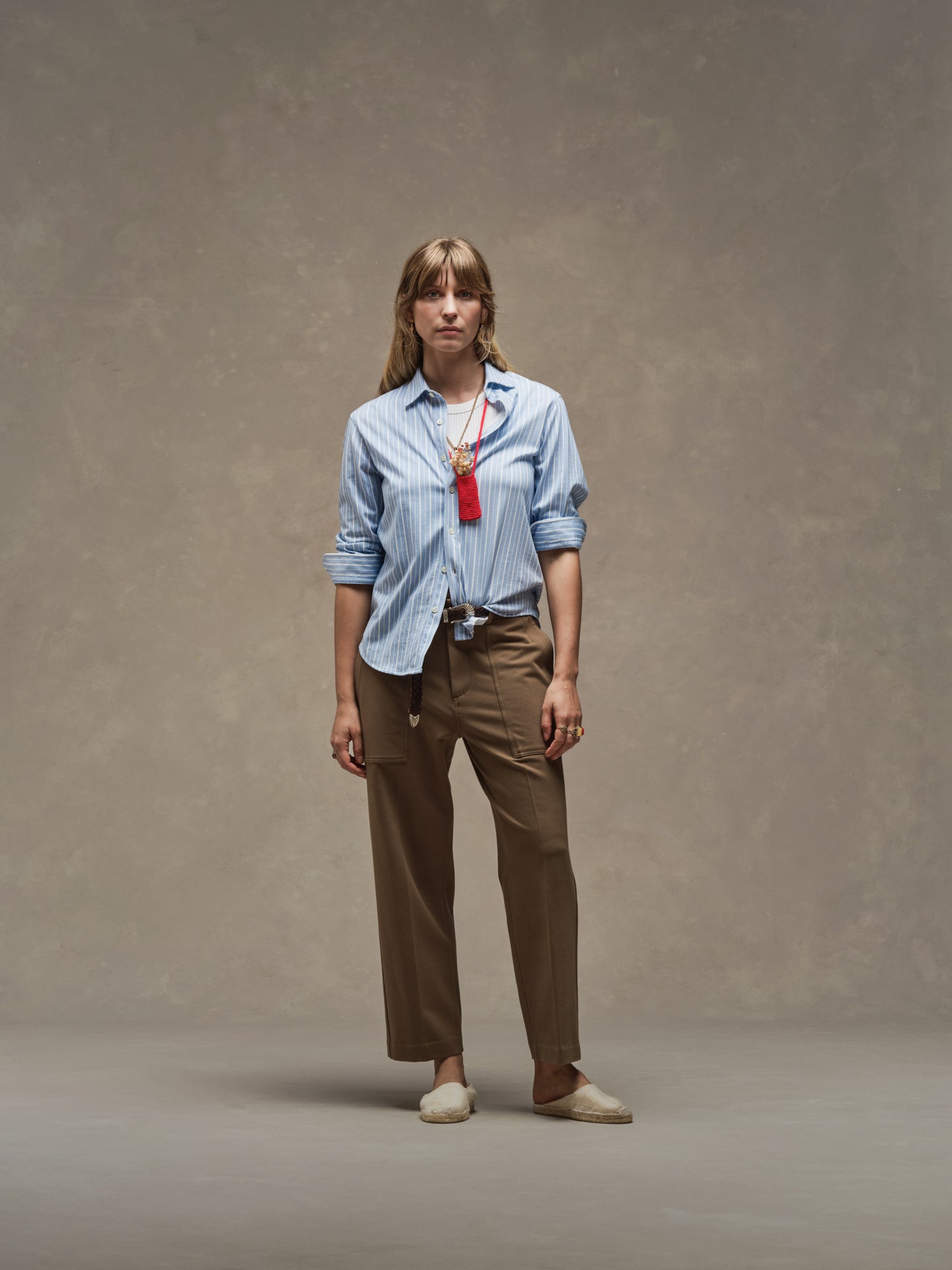 SD5-3463 Camicia a Righe Popeline Hazy Woman