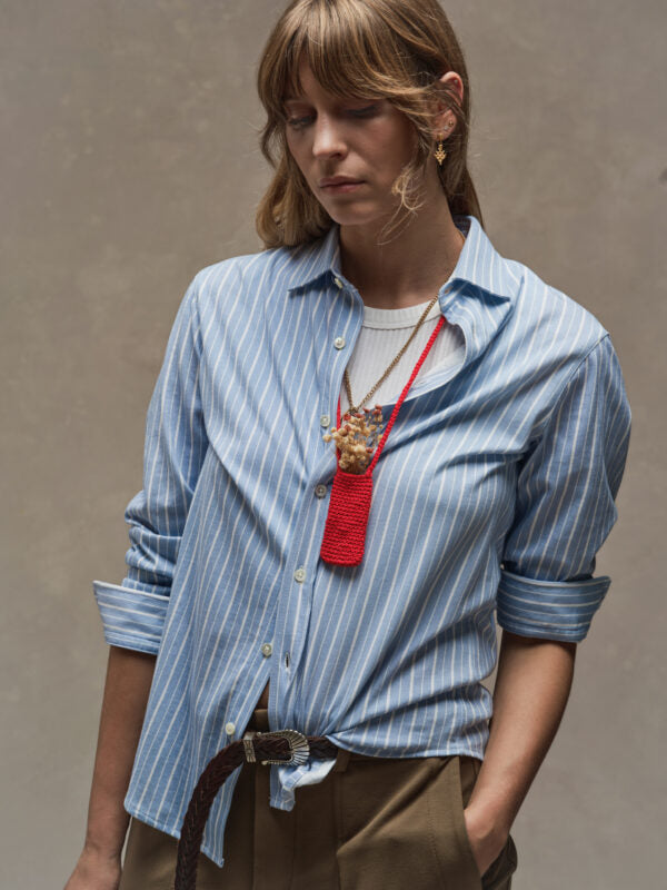 SD5-3463 Camicia a Righe Popeline Hazy Woman