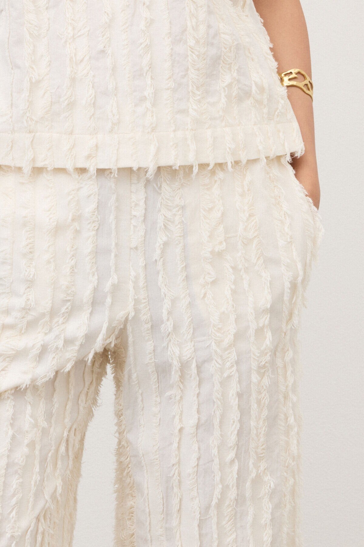 S6-DP0045 Pantalone Palazzo con Texture Variante Unica