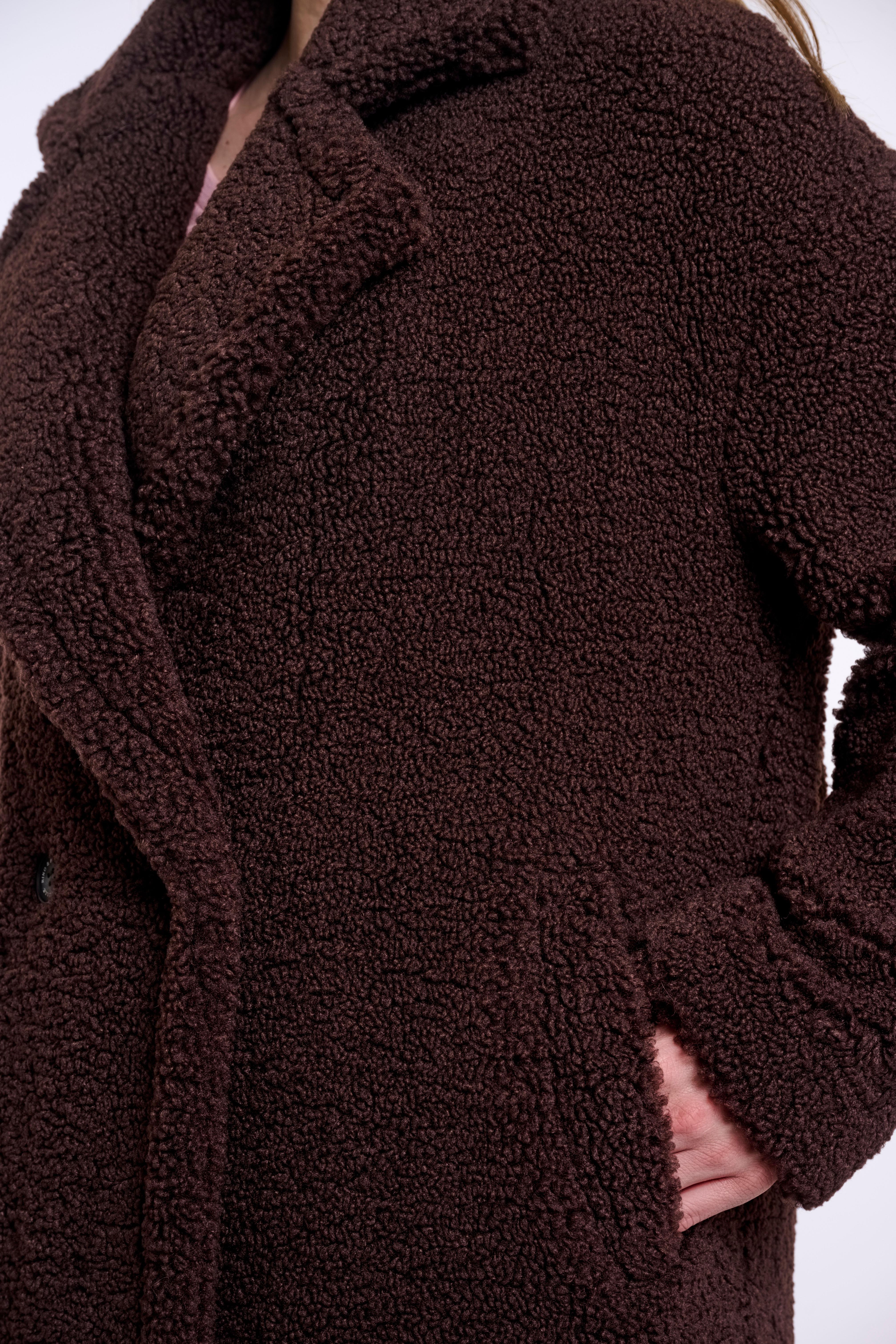 W6-ELICIA Cappotto Teddy Coffee Roast
