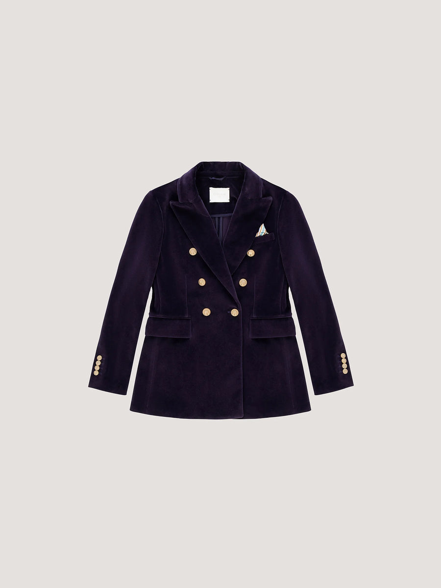 WD5-FD3623 Giacca Doppiopetto Velour Blu/Viola Woman