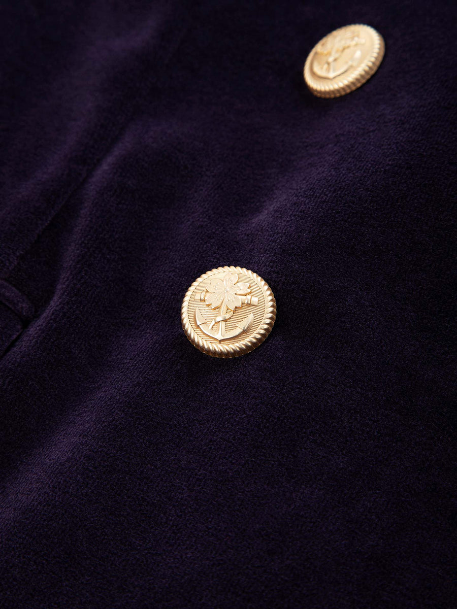 WD5-FD3623 Giacca Doppiopetto Velour Blu/Viola Woman
